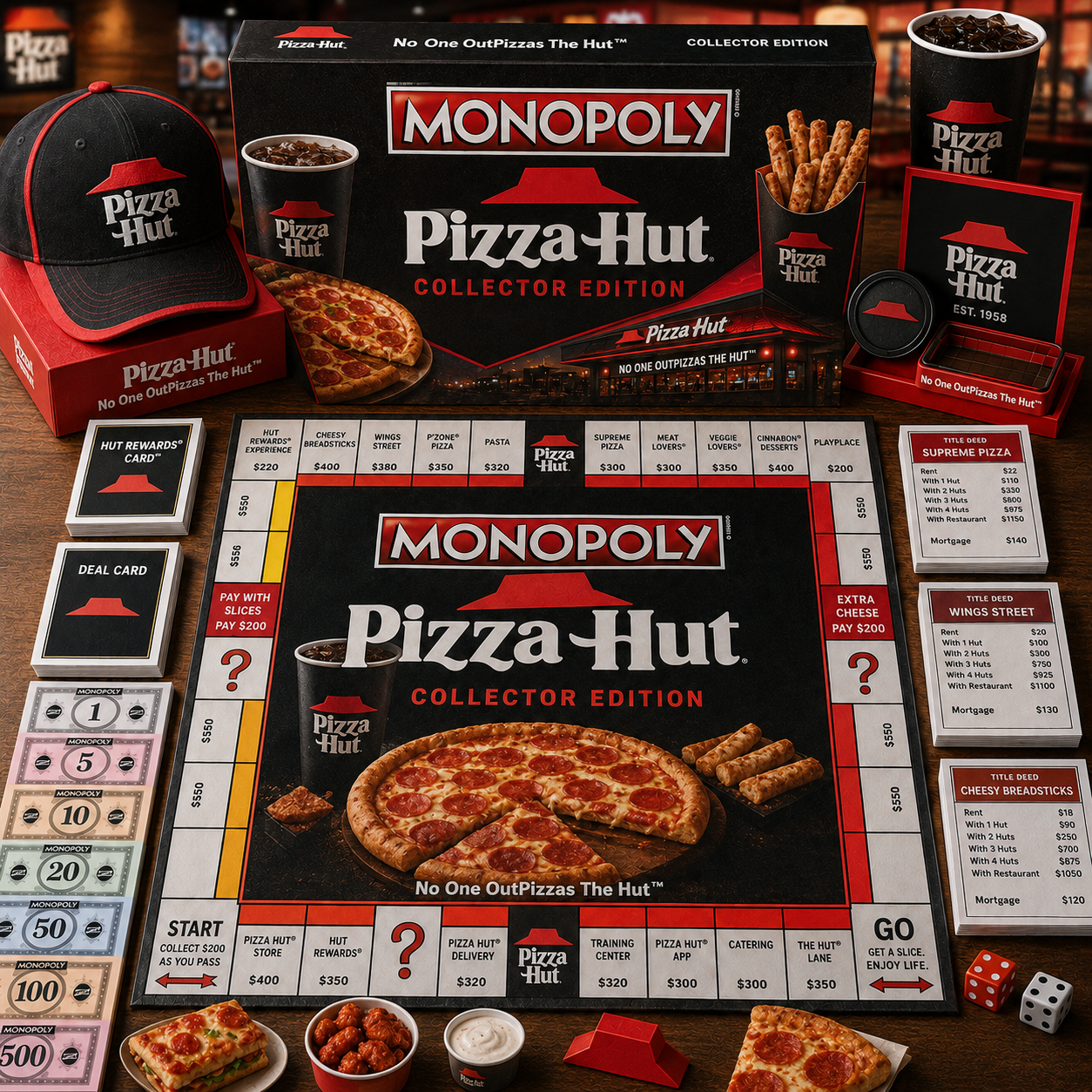 Premium Fast-Food Chains PIZA Monopoly Collector’s Edition Board Game