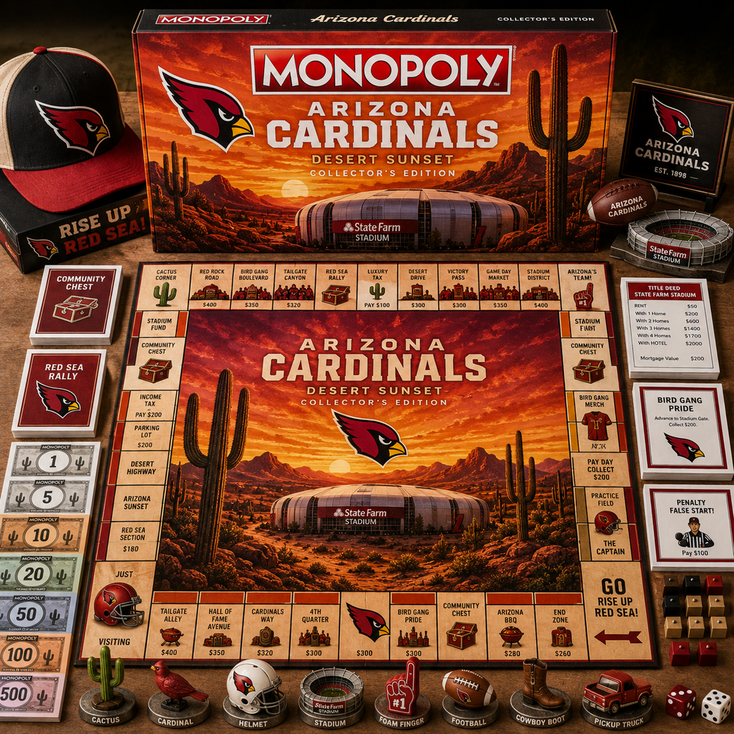 Premium NFL ARI Legacy Monopoly Collector’s Edition Board Game V2