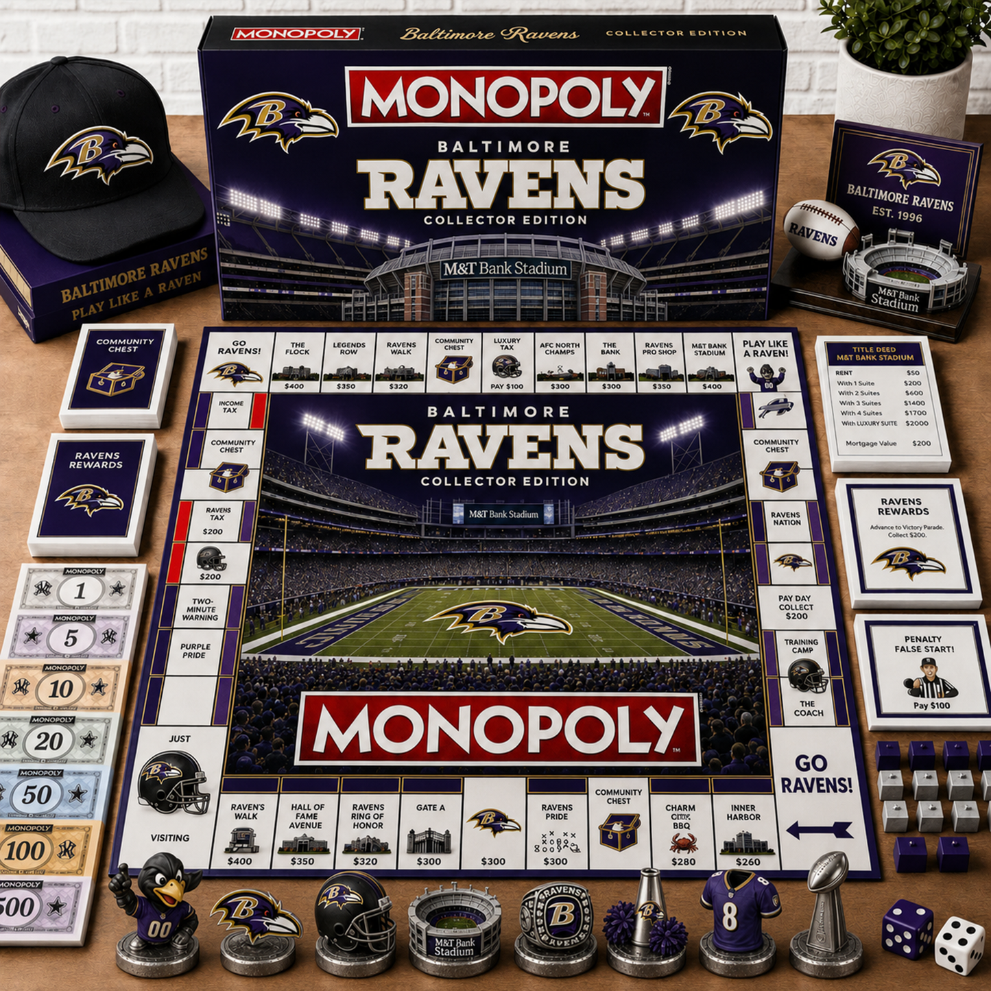 Premium NFL BAL Monopoly Collector Edition Board Game