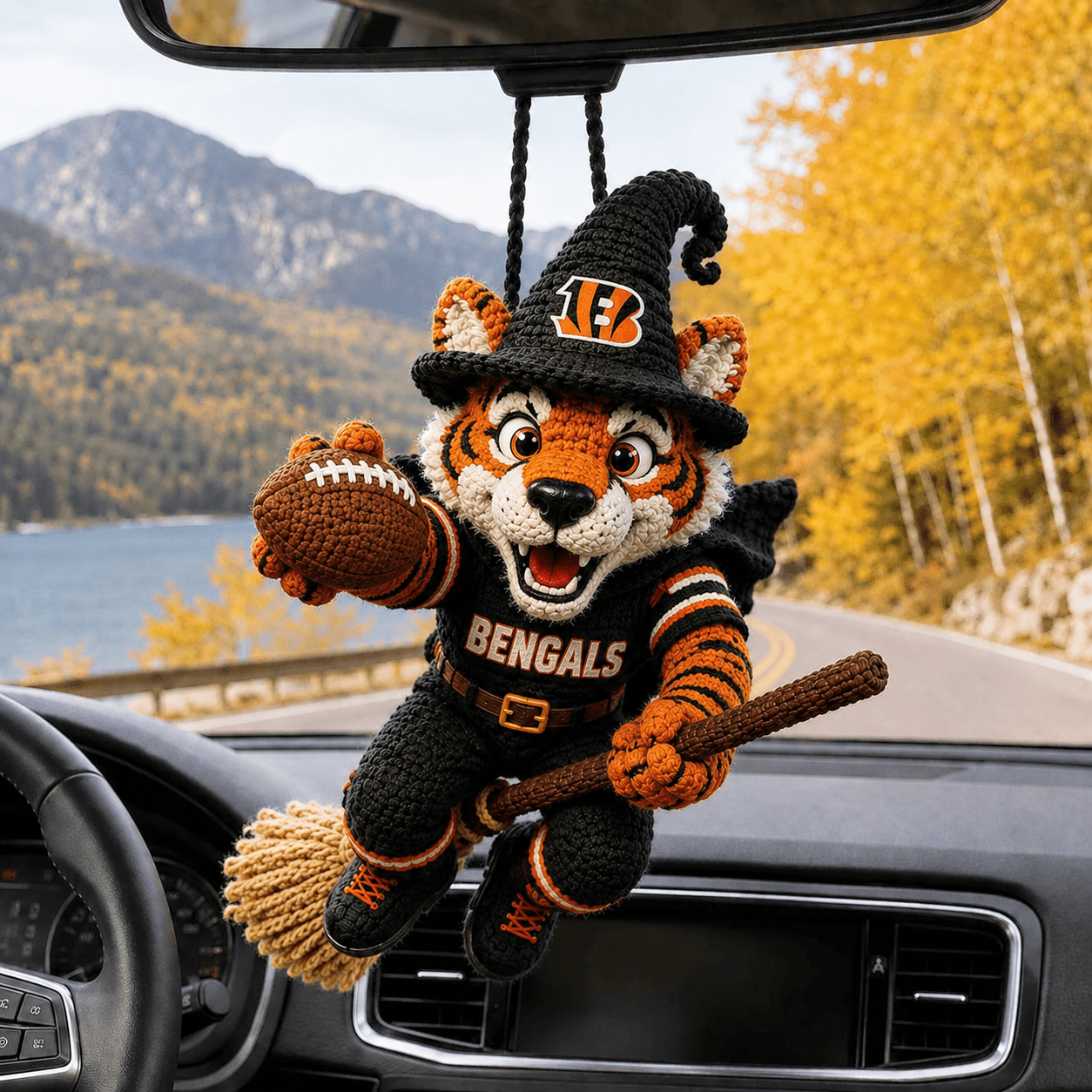 Premium NFL CIN Halloween Mascot Car Ornament