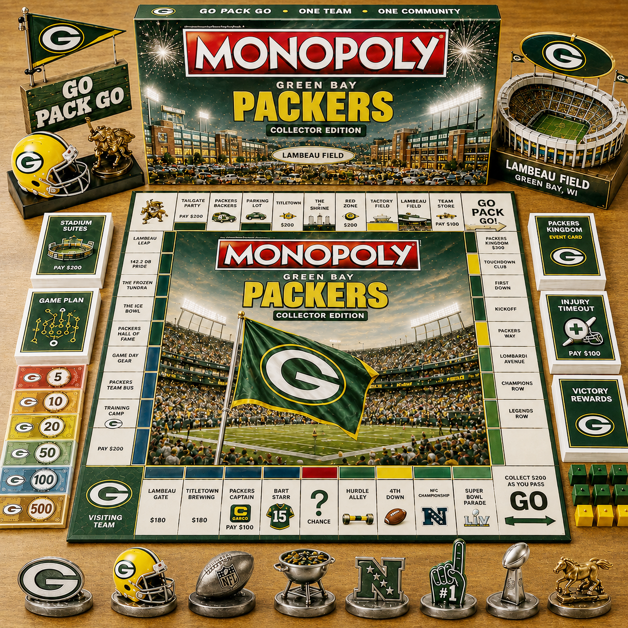 Premium NFL GBP Game Night Monopoly Collector’s Edition Board Game V5
