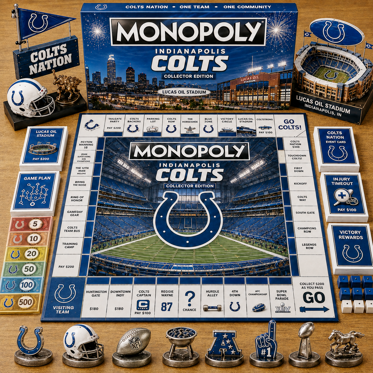 Premium NFL IC Game Night Monopoly Collector’s Edition Board Game V5