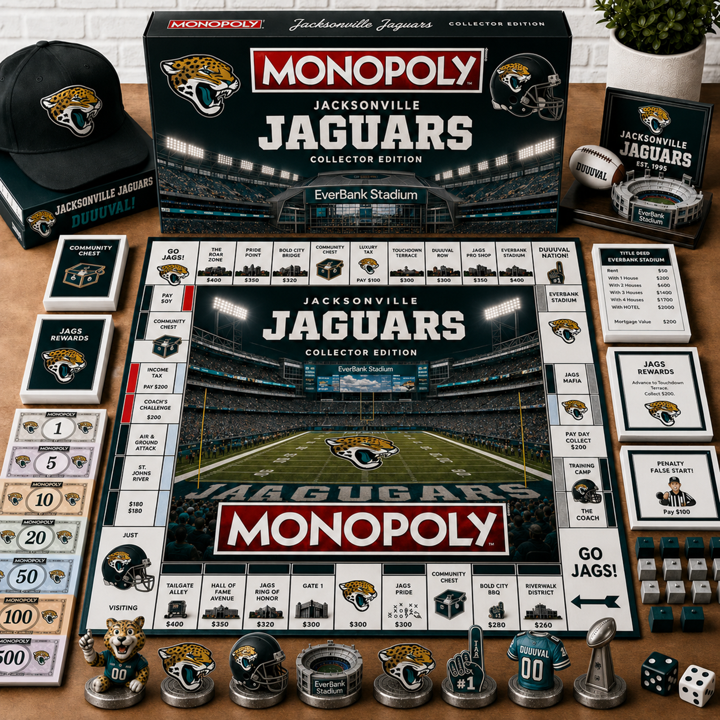 Premium NFL JAC Monopoly Collector Edition Board Game