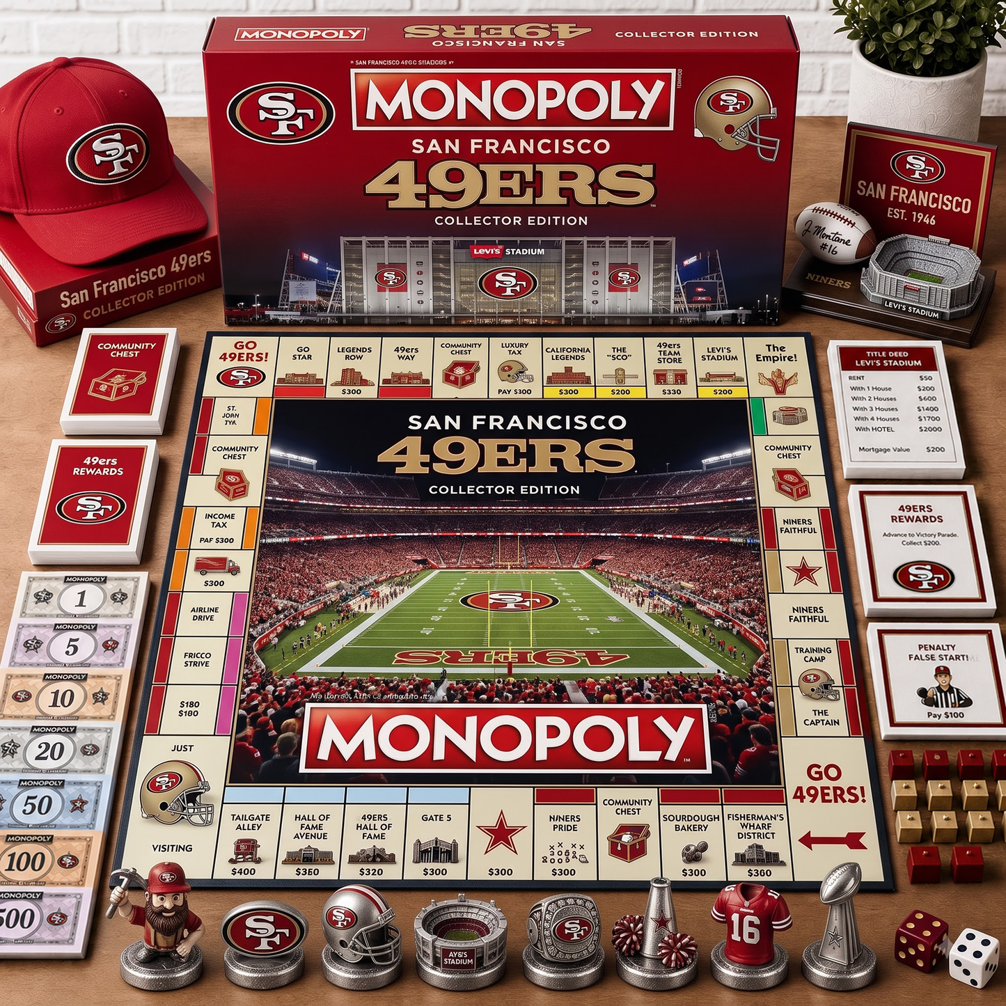 Premium NFL SF Monopoly Collector Edition Board Game