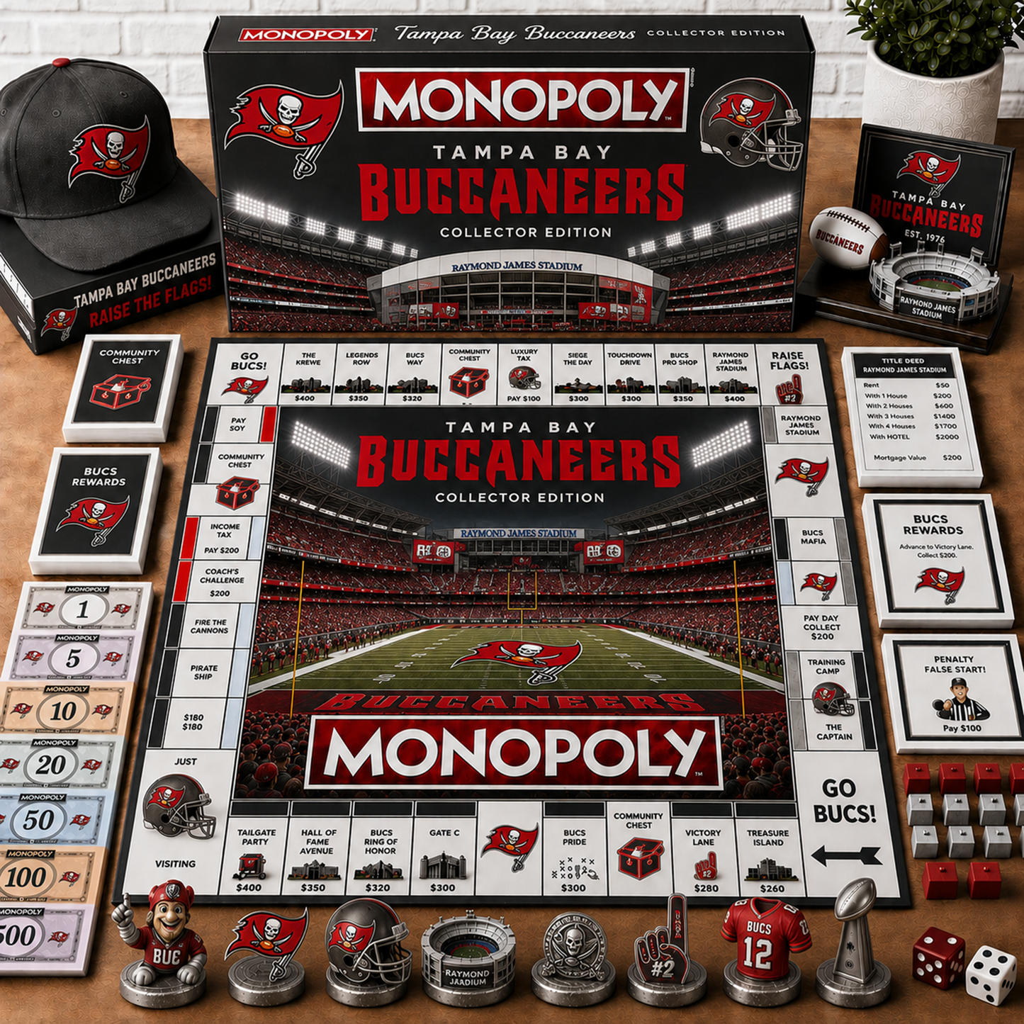 Premium NFL TB Monopoly Collector Edition Board Game