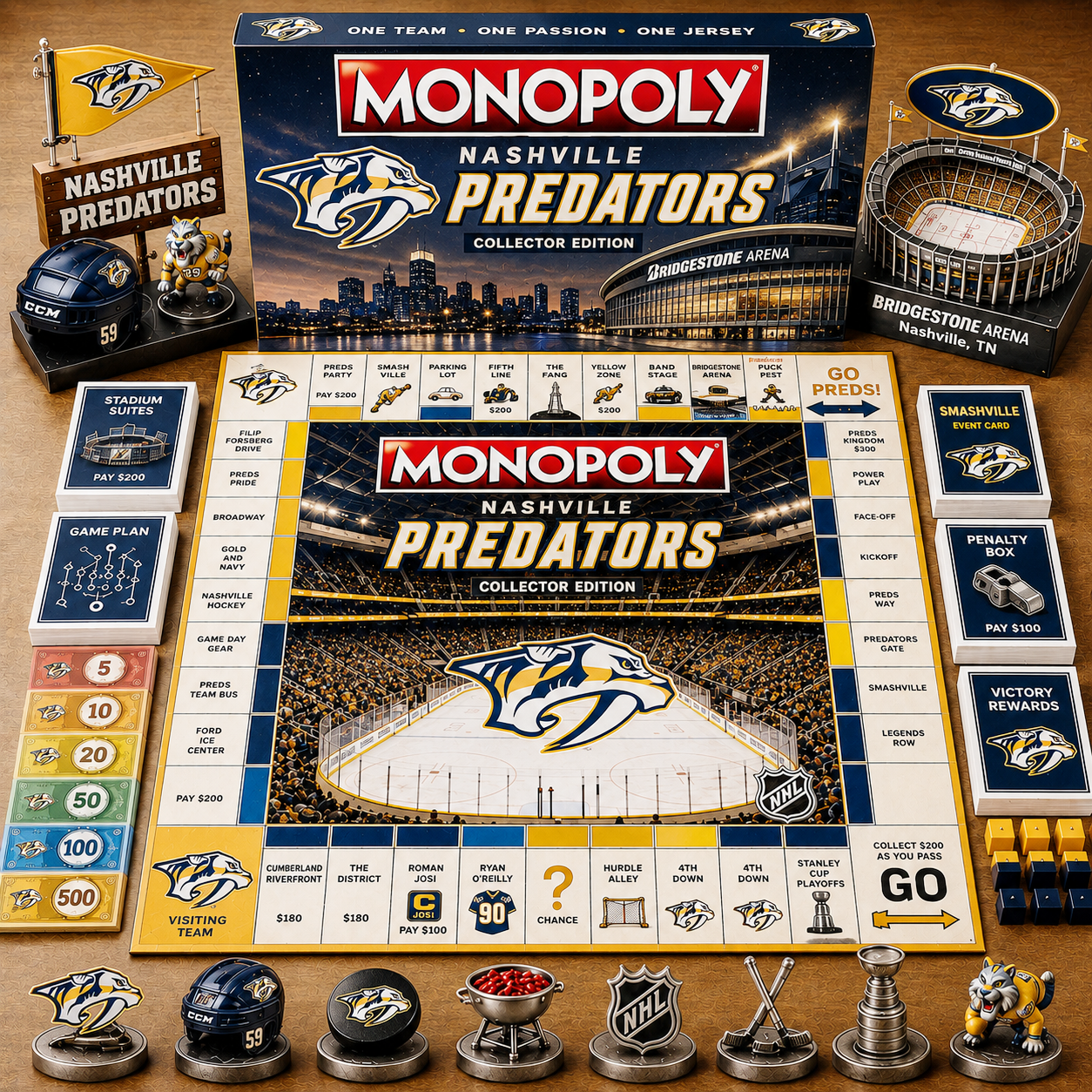 Premium NHL NP Game Night Monopoly Collector’s Edition Board Game V5