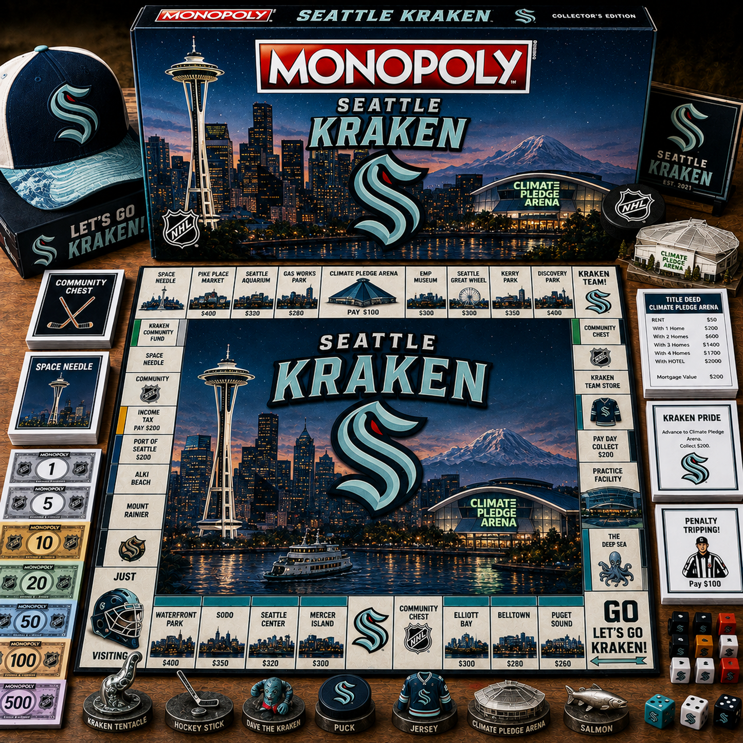 Premium NHL SEA Legacy Monopoly Collector’s Edition Board Game V2 NMD 150826 TTV