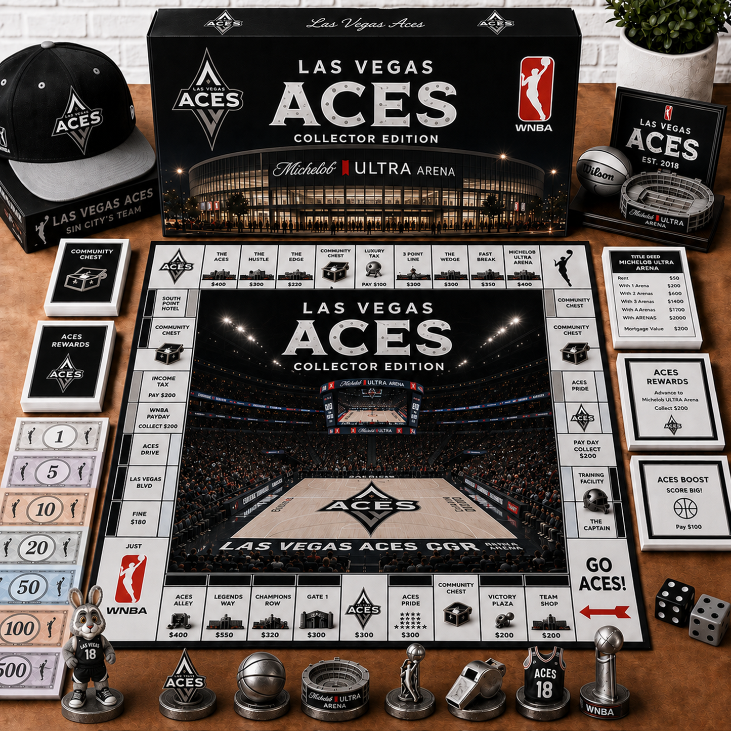 Premium WNBA LVA Monopoly Collector’s Edition Board Game