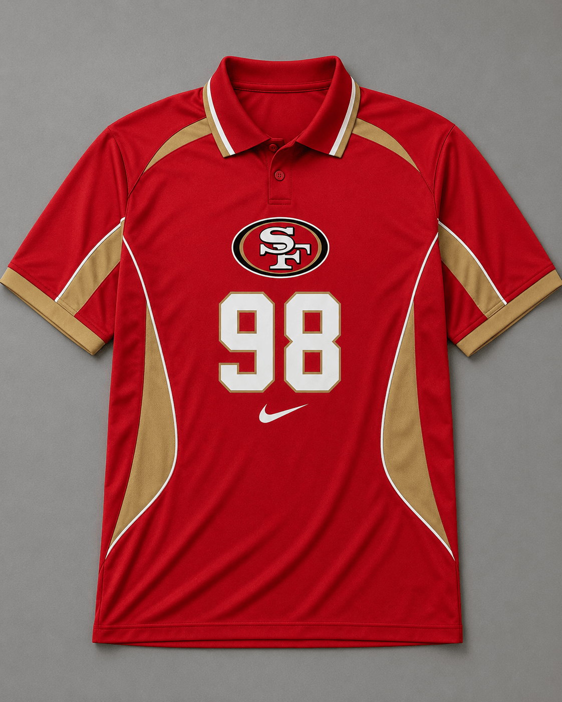 SF49 Premium NFL Custom Number Sports Style Polo Shirt