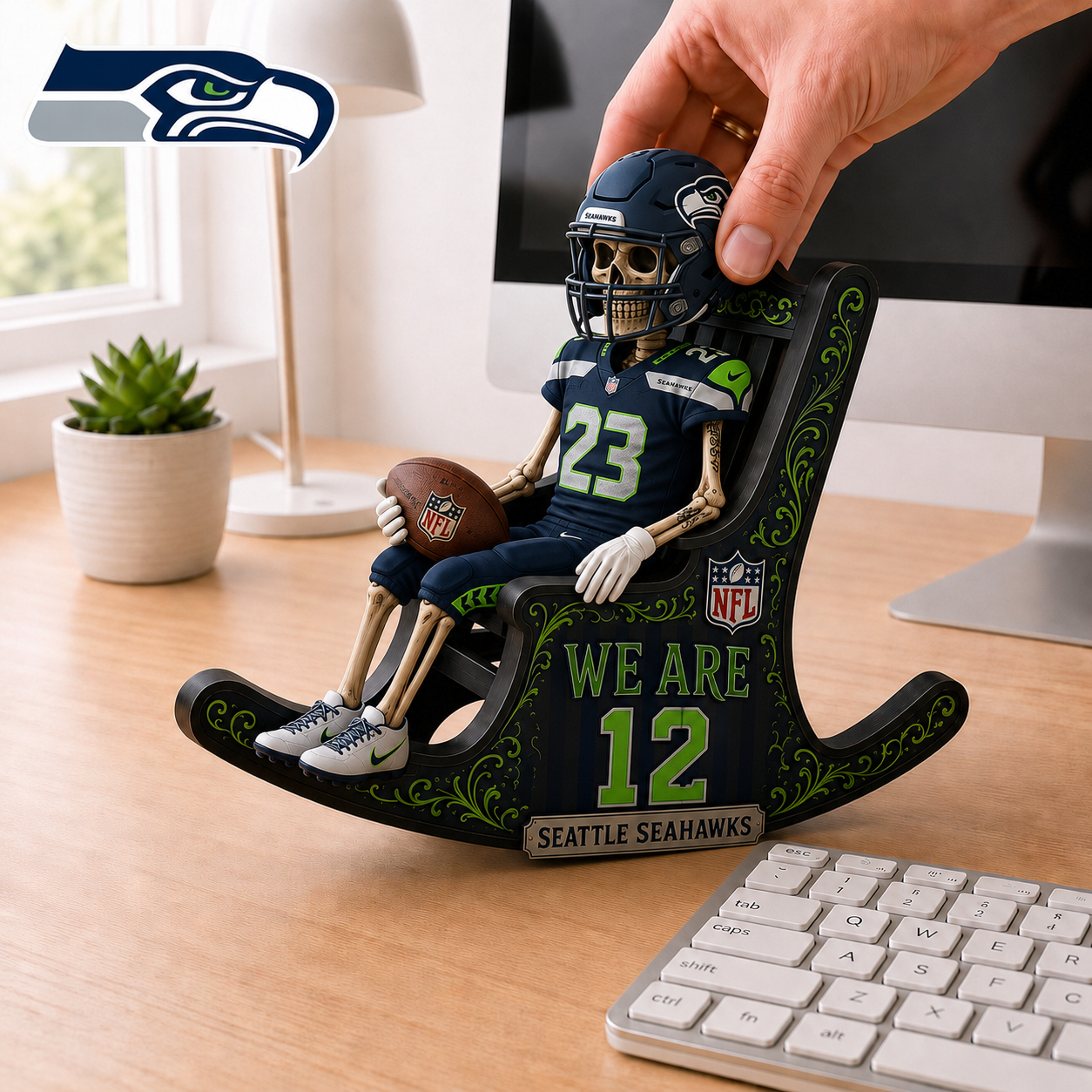 SS x NFL Skeleton Rocking Chair Custom Shape 3 Layers