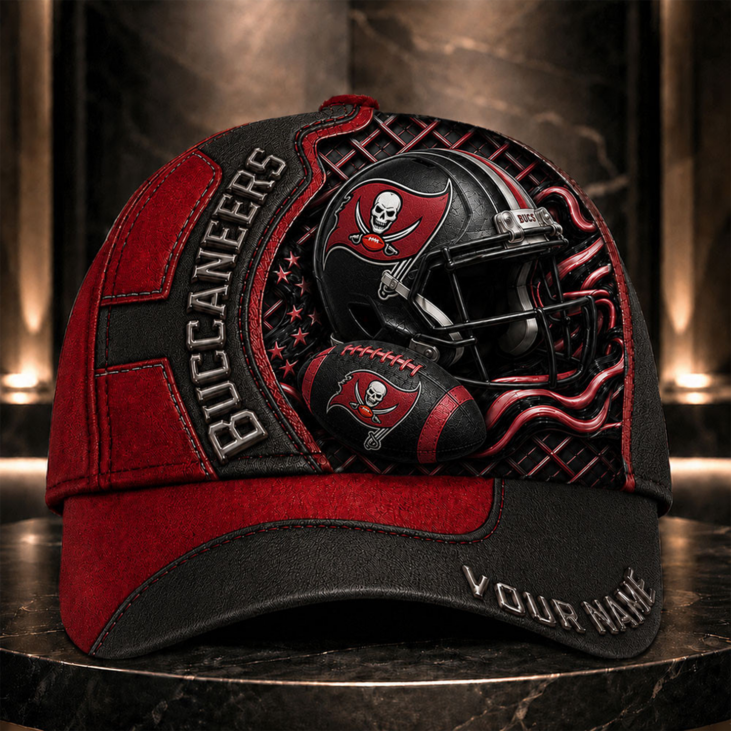 TBB _NFL Legacy 3D Premium Leather Cap – Personalized Edition