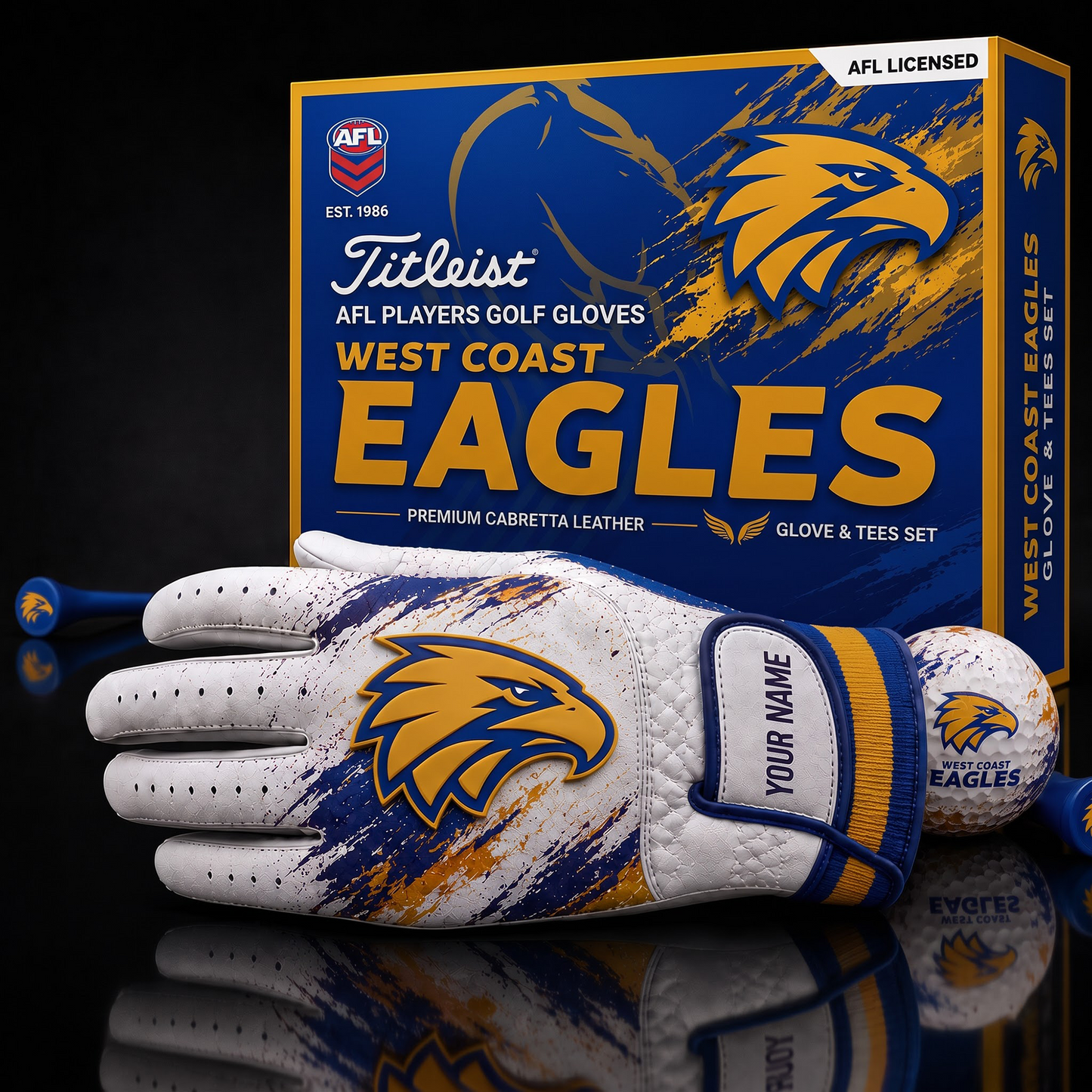 WCE AFL LUXURY PERSONALIZED GOLF GLOVE SET LIMITED EDTION
