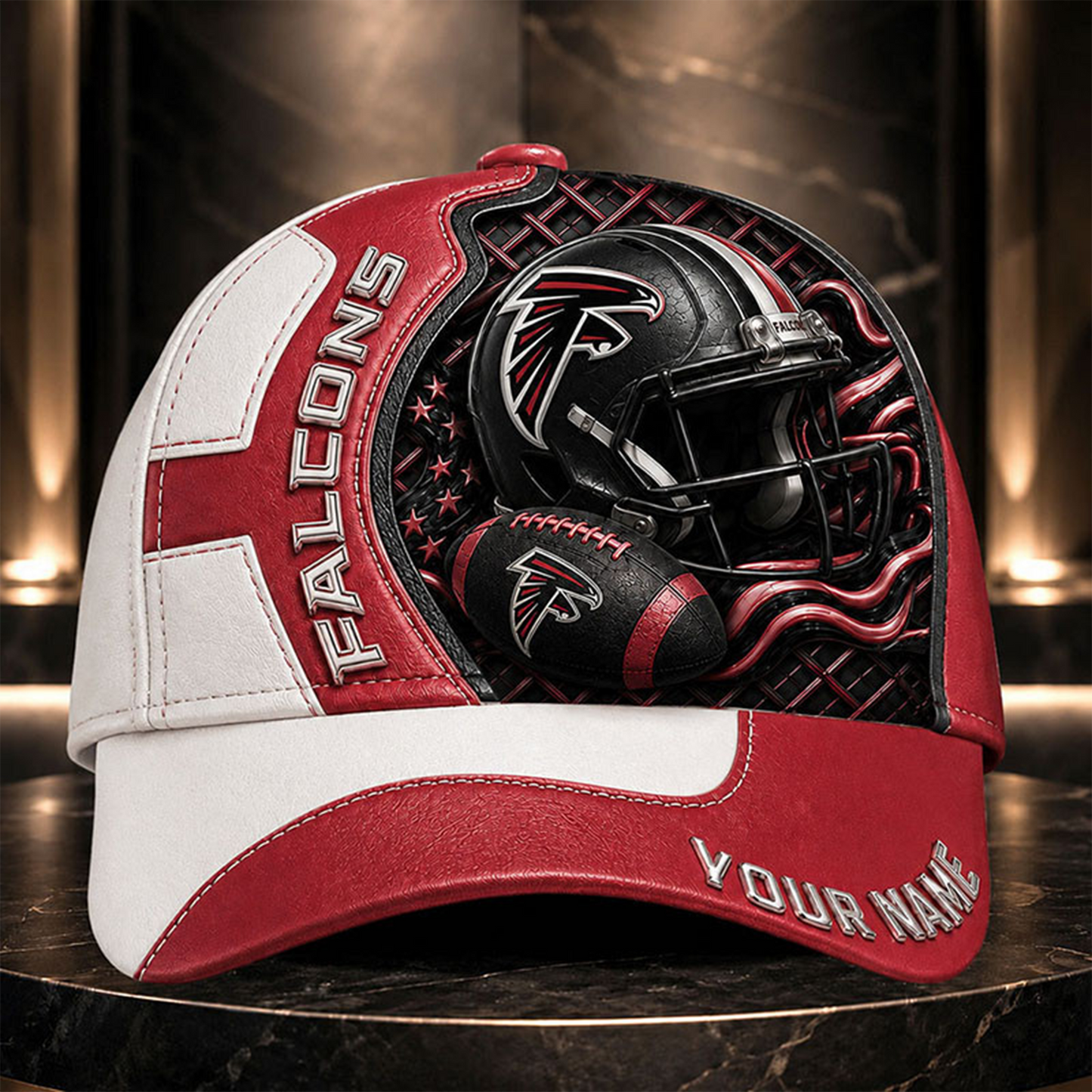 AF _NFL Legacy 3D Premium Leather Cap – Personalized Edition