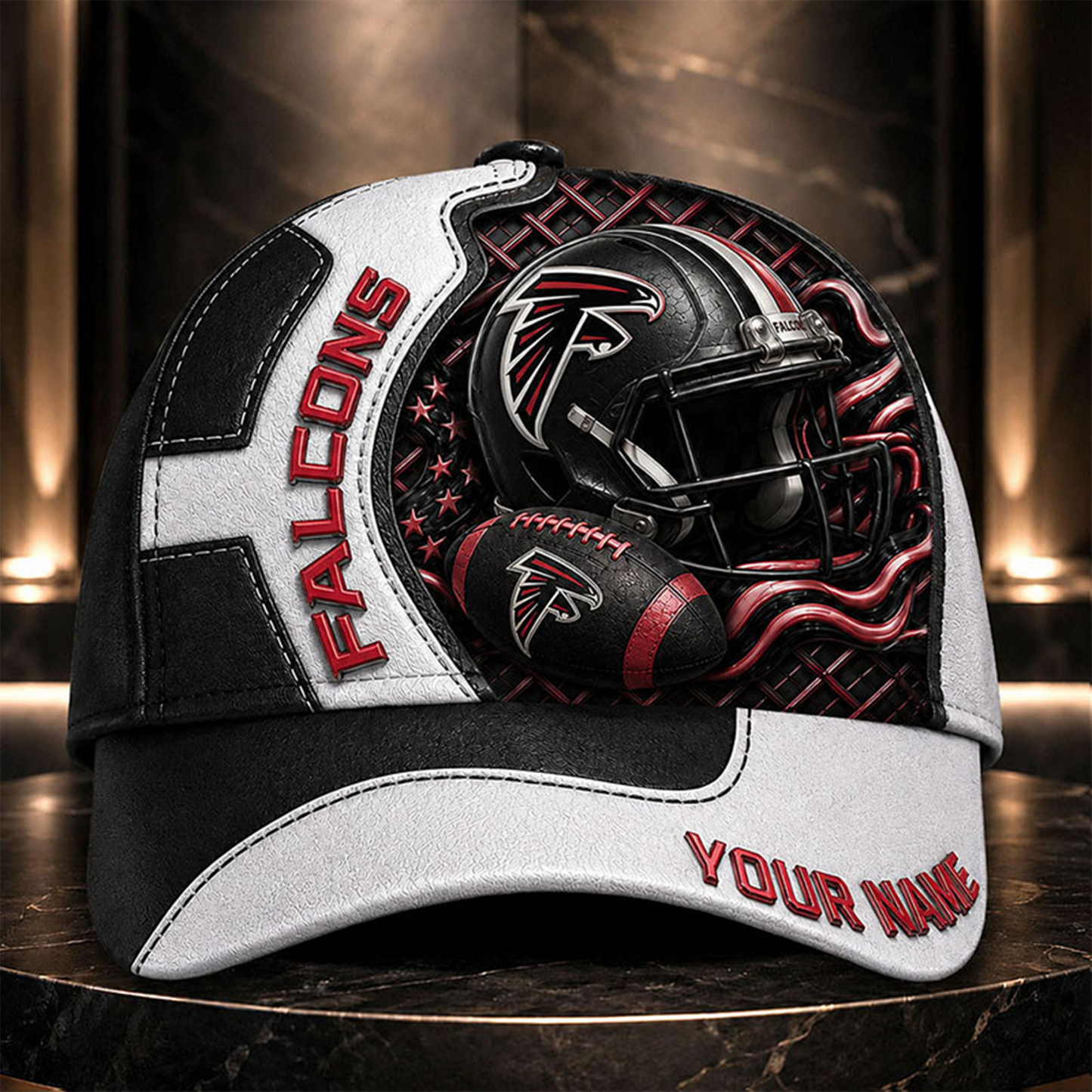 AF _NFL Legacy 3D Premium Leather Cap – Personalized Edition