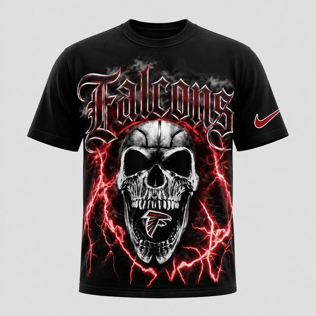 AF Premium NFL Premium Skull Lightning Graphic T-Shirt
