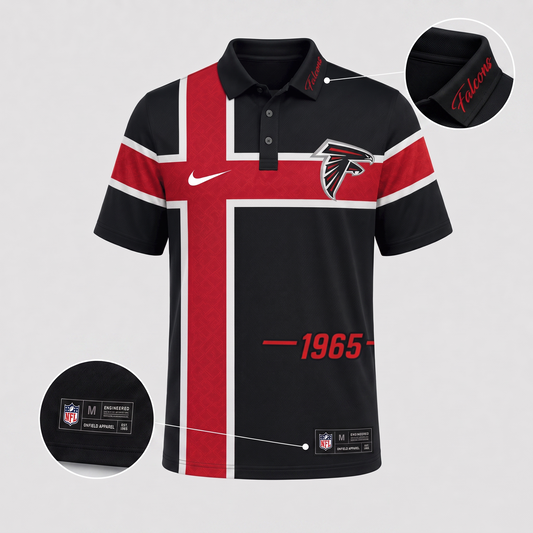 ATL X Premium NFL Men’s Sporty Cross Stripe Polo Shirt