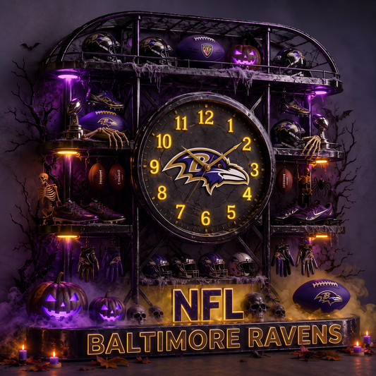 BAL X NFL Haunted Legacy Wall Clock – Halloween Limited Edition