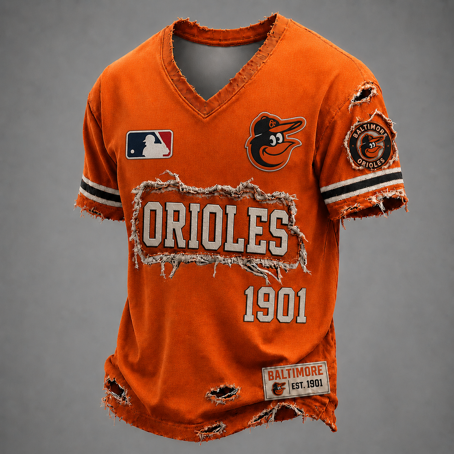 BAL x MLB LUXURY V-Neck T-Shirt 0406 DatND DVT