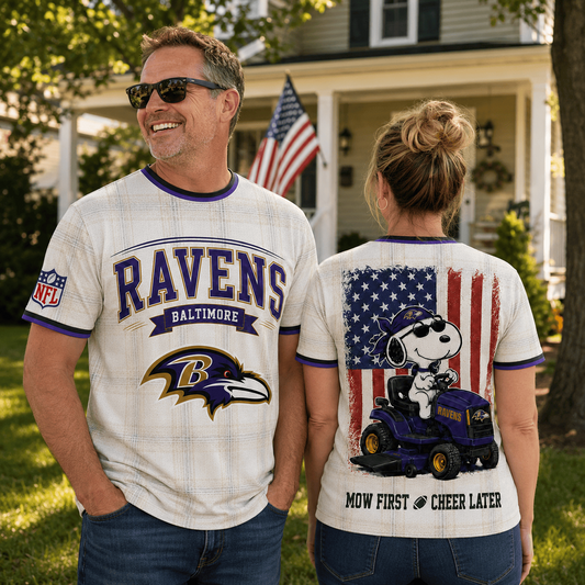 BAL x NFL Premium Funny Football Snoopy 3D T-Shirt 0207