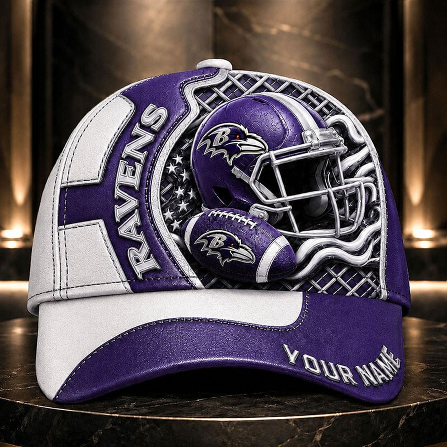 BR _NFL Legacy 3D Premium Leather Cap – Personalized Edition