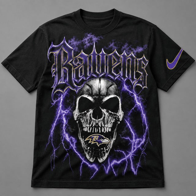 BR Premium NFL Premium Skull Lightning Graphic T-Shirt