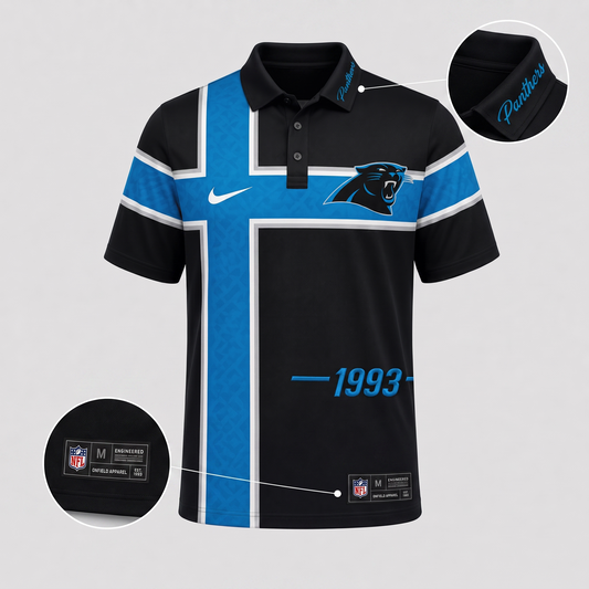 CAR X Premium NFL Men’s Sporty Cross Stripe Polo Shirt