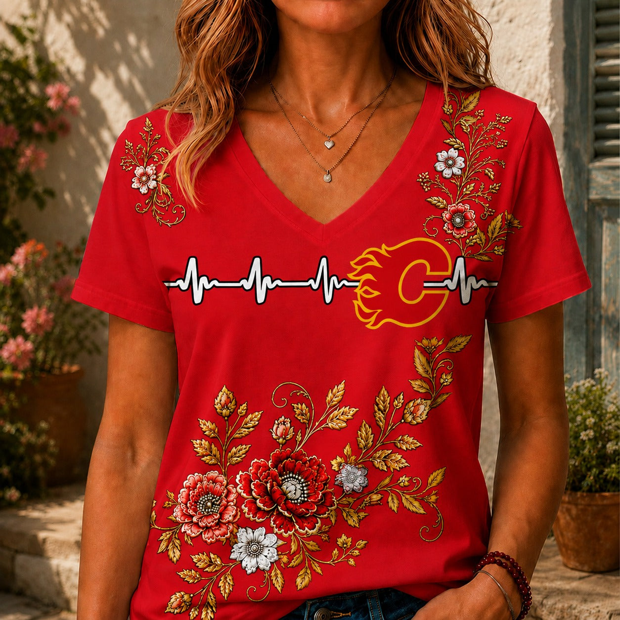 CF x NHL Luxury Women V-Neck Shirt