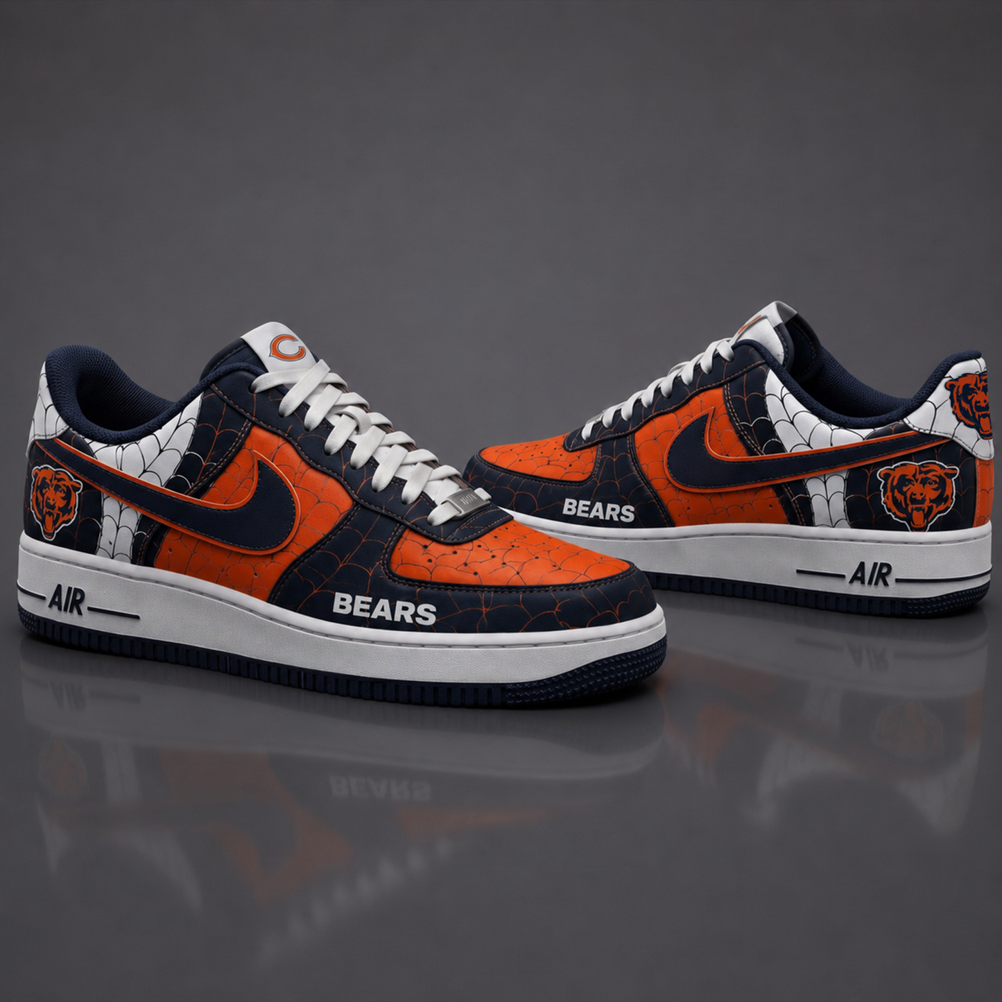 CHI NFL x Spider Premium AF1 Sneakers Limited Edition Gift for Football Fans