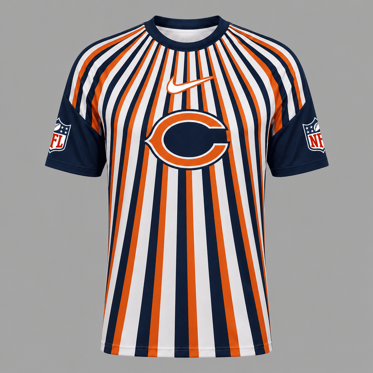 CHI Premium NFL Men’s Athletic Vertical Stripe T-Shirt