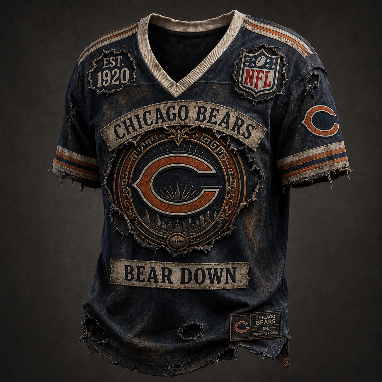 CHI X NFL Exclusive V-Neck T-Shirt 2007