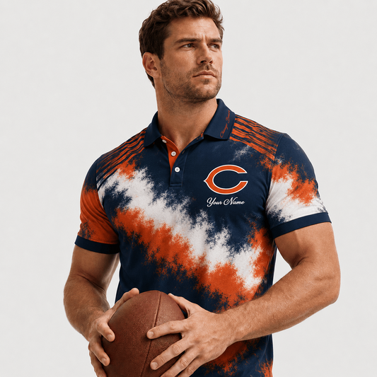 CHI X Premium NFL Premium Personalized Helmet Polo Shirt