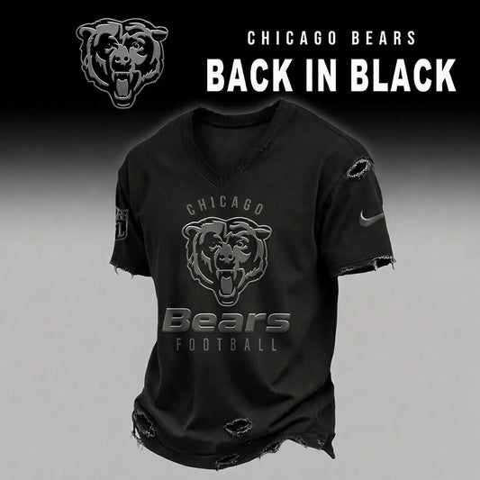 CHI x NFL Back In Black V-neck Shirt 290626