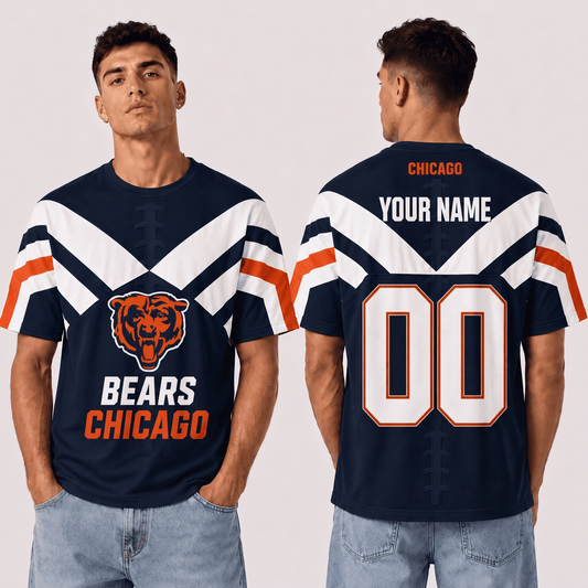 CHI x NFL Premium T-Shirt 3D Personalized Gift For Fan