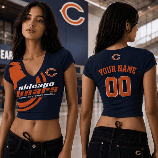 CHI x NFL Premium Women V-neck Croptop Personalized Gift For Fan
