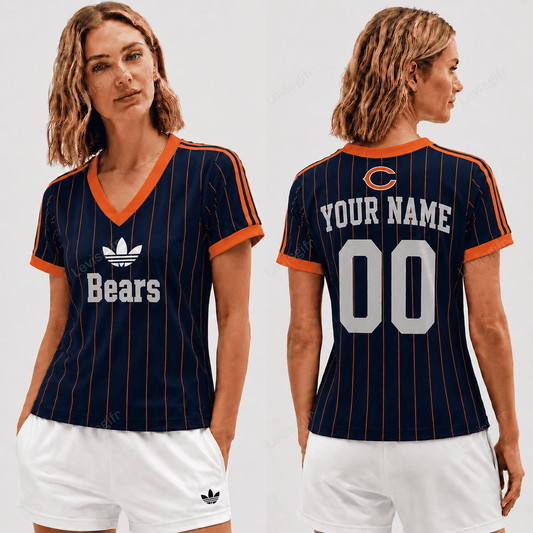 CHI x NFL Premium Women V-neck Shirt Personalized Gift For Fan