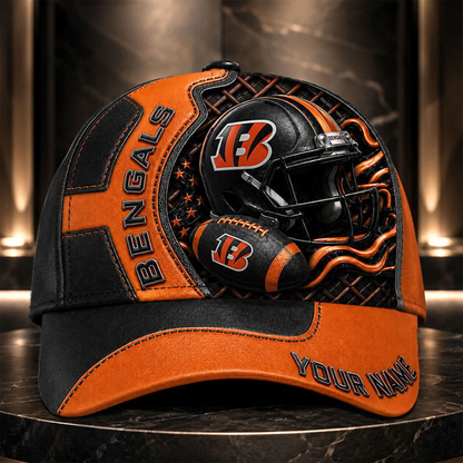 CIN _NFL Legacy 3D Premium Leather Cap – Personalized Edition