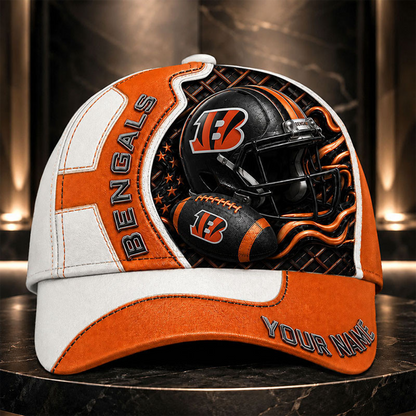 CIN _NFL Legacy 3D Premium Leather Cap – Personalized Edition
