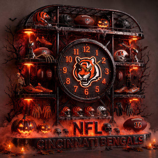 CIN X NFL Haunted Legacy Wall Clock – Halloween Limited Edition