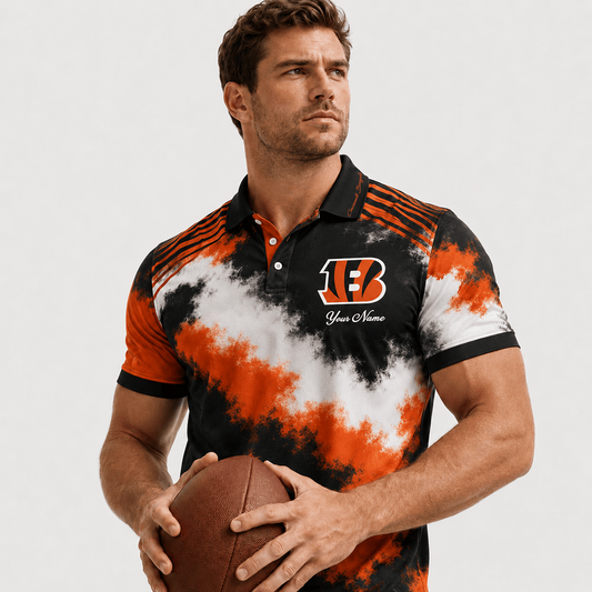 CIN X Premium NFL Premium Personalized Helmet Polo Shirt