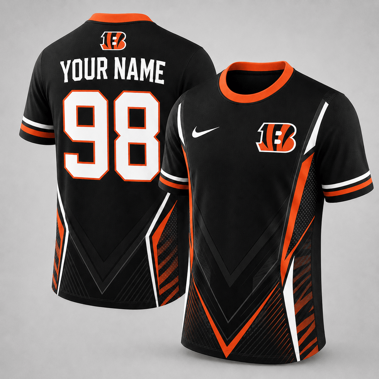 CIN x NFL Custom Name Number Personalized Athletic T-Shirt