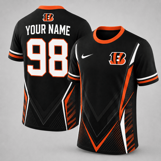 CIN x NFL Custom Name Number Personalized Athletic T-Shirt