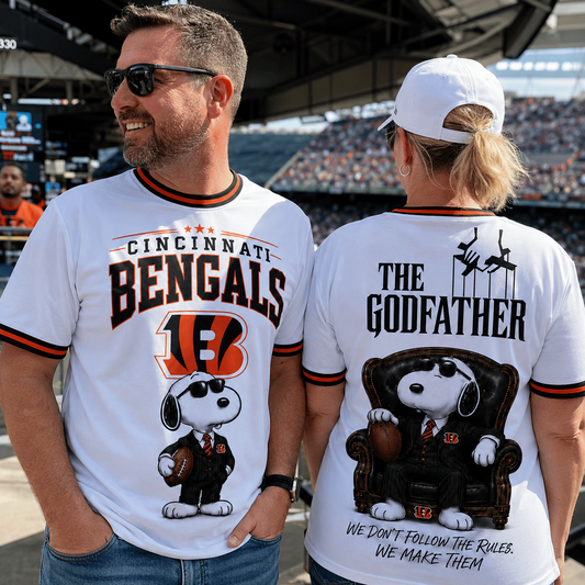 CIN x NFL Premium Funny Football Snoopy The Godfather Rule Maker Game Day 3D Shirt 0307