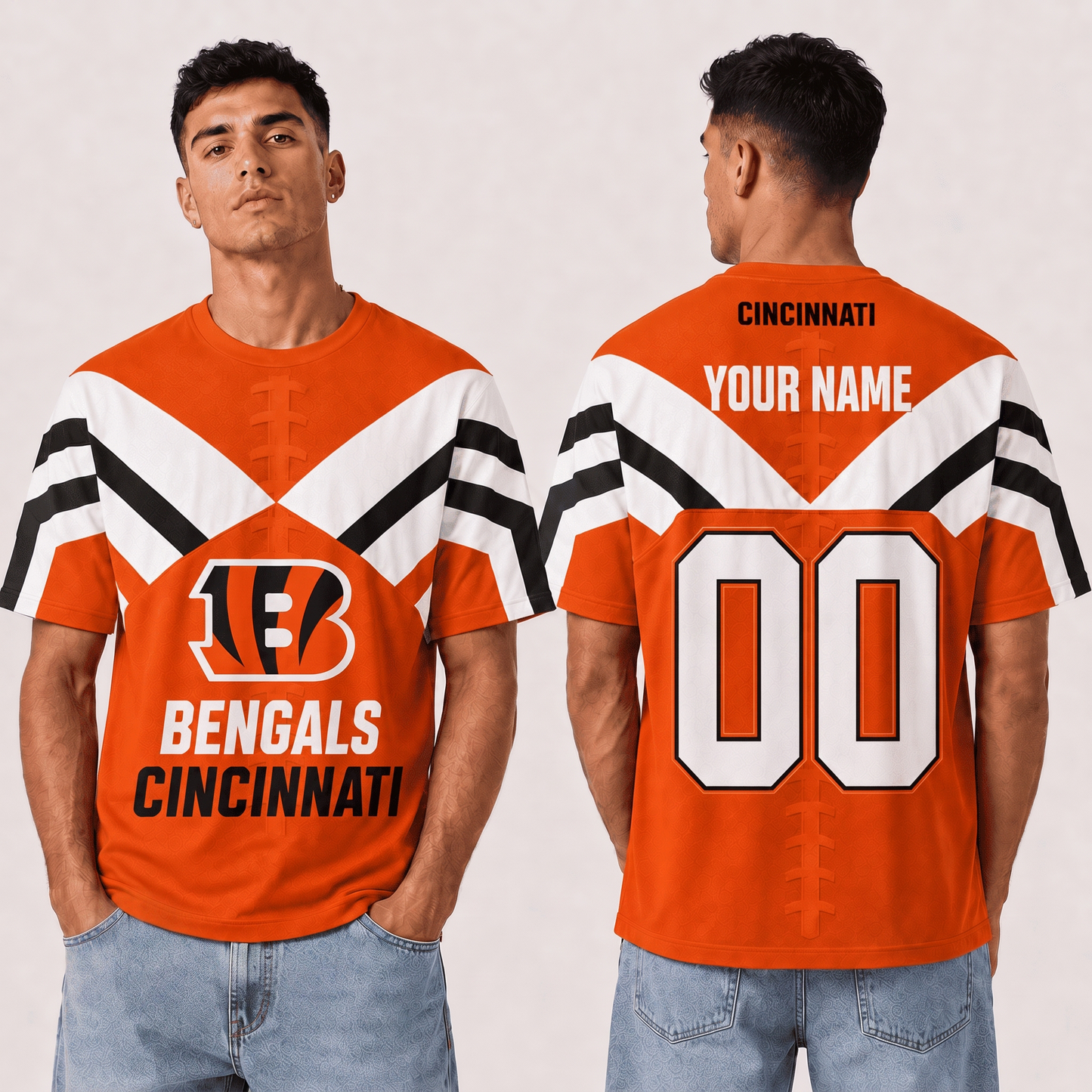 CIN x NFL Premium T-Shirt 3D Personalized Gift For Fan