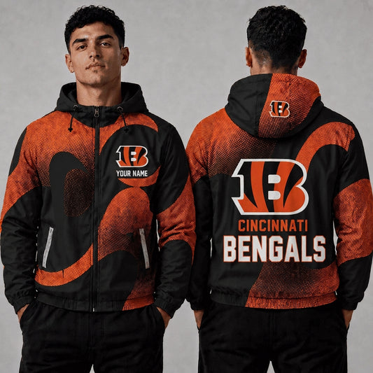 CIN x NFL Premium Windbreaker Jacket Personalized Gift For Fan