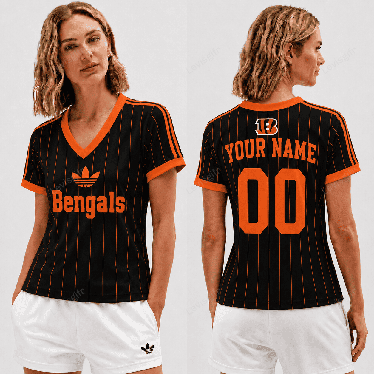 CIN x NFL Premium Women V-neck Shirt Personalized Gift For Fan