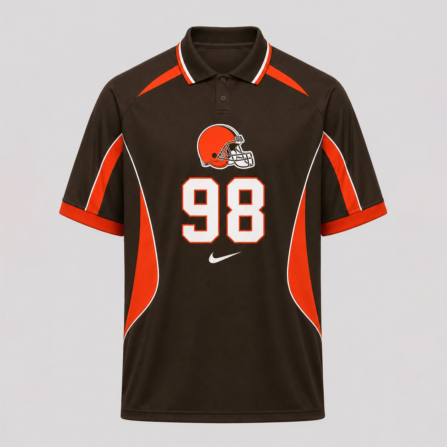 CLE Premium NFL Custom Number Sports Style Polo Shirt