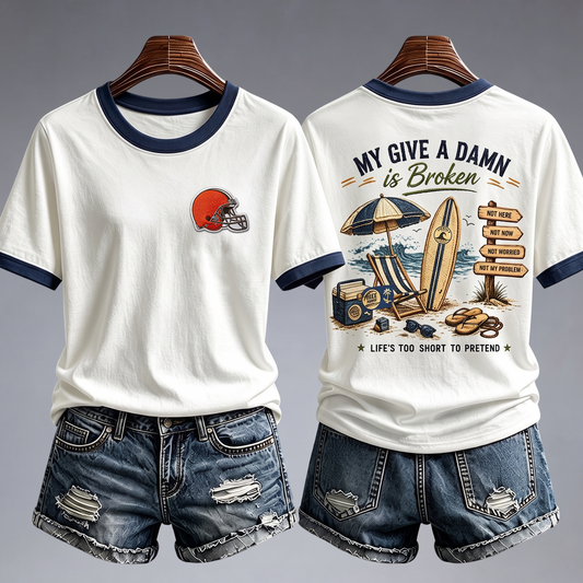 CLE x NFL My Give A Damn Is Broken Shirt
