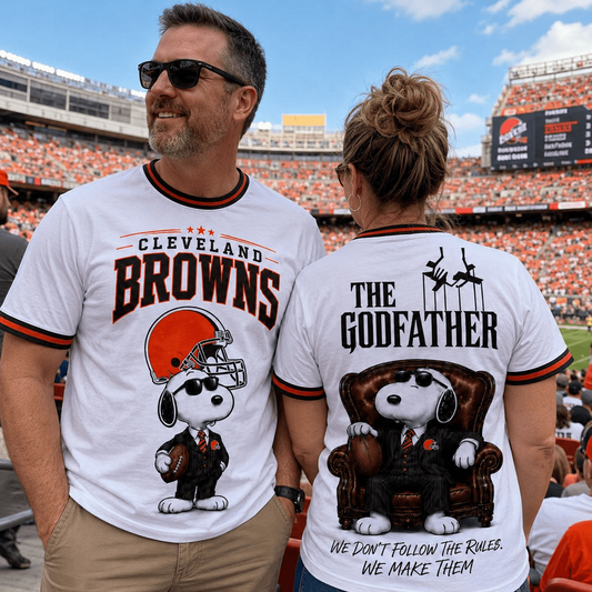 CLE x NFL Premium Funny Football Snoopy The Godfather Rule Maker Game Day 3D Shirt 0307