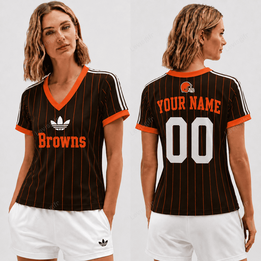 CLE x NFL Premium Women V-neck Shirt Personalized Gift For Fan