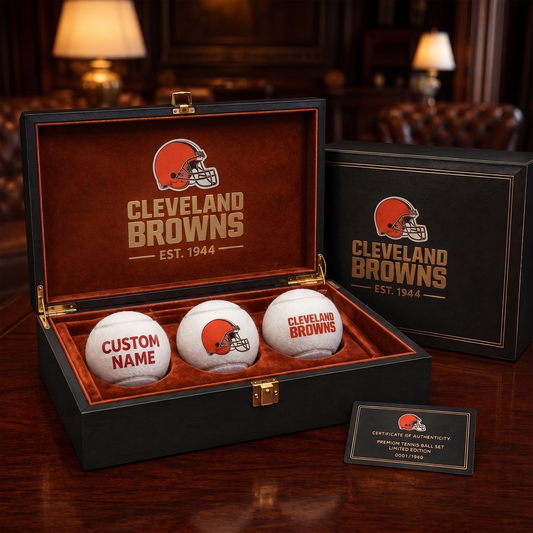 CLE_NFL PERSONALIZED COMBO TENNIS BALL COLLECTOR BOX